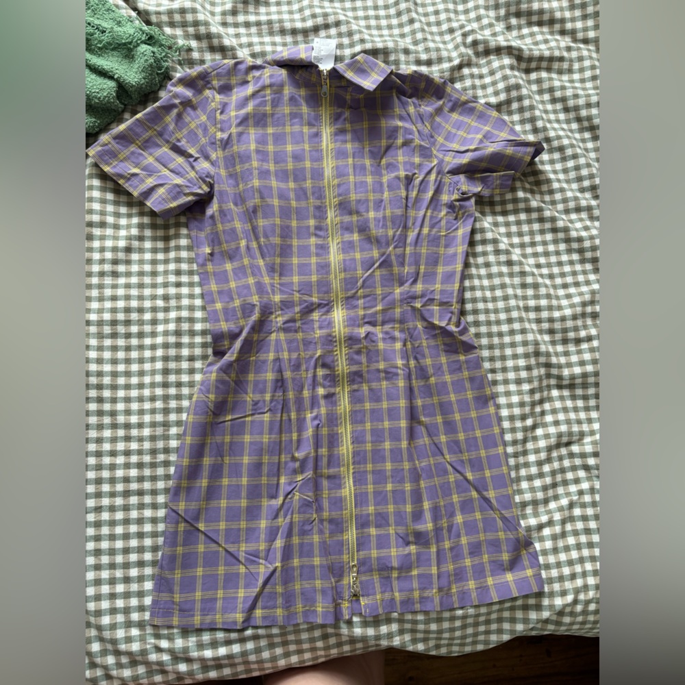 The Ragged Priest Purple and Yellow Checkered Dress